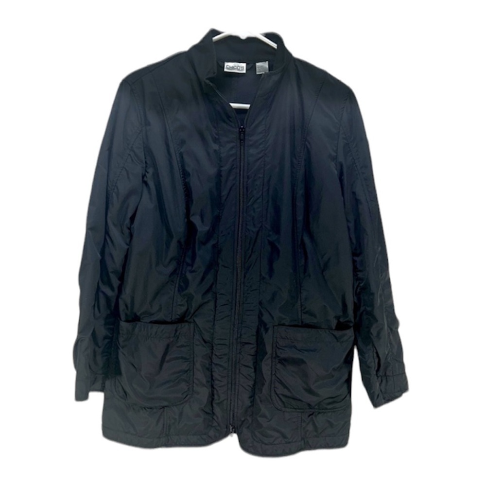 Chicos Black Windbreaker Jacket Size 0 (S)